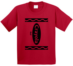 Crayola Red Color Crayon Funny Halloween Group Costume Toddler Youth Kids T Shirt