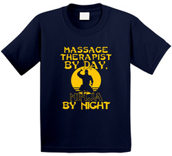 Massage Therapist By Day Ninja By Night Funny Toddler Youth Kids T Shirt