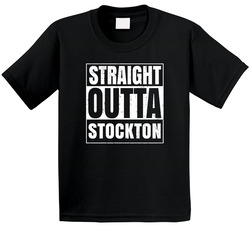 Straight Outta Stockton California City Compton Parody Grunge Toddler Youth Kids T Shirt