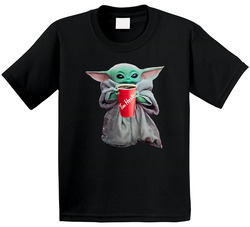 Baby Yoda The Child Mandalorian Tim Hortons Drink Toddler Youth Kids T Shirt