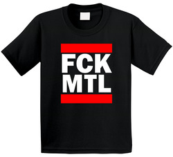 Fck Mtl Montreal Funny Graphic Patriotic Parody Black Toddler Youth Kids T Shirt