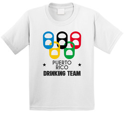 Puerto Rico Drinking Team Olympic Ring Beer Tab Games Toddler Youth Kids T Shirt