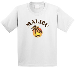 Malibu Rum Cocktail Party Drinking California Beach Alcohol Logo Fan Toddler Youth Kids T Shirt