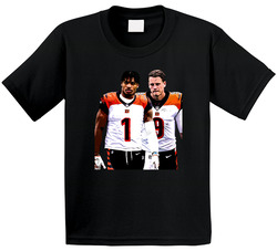 Jamarr Chase Joe Burrow Cincinnati Football Cartoon Toddler Youth Kids T Shirt