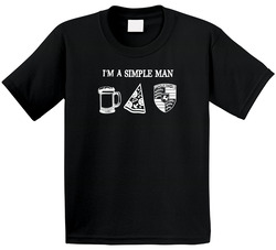 Porsche Simple Man Beer Pizza Logo Driving Fan Toddler Youth Kids T Shirt
