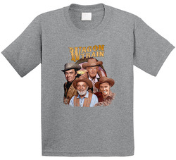 Wagon Train Retro 50s Tv Show Poster Vintage Unisex Toddler Youth Kids T Shirt