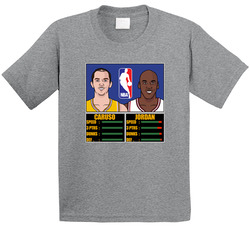 Alex Caruso Michael Jordan Stats Comparison Los Angeles Chicago Basketball Fan Toddler Youth Kids T Shirt