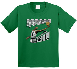 Bill Russell Boston Basketball Retro Toddler Youth Kids T Shirt