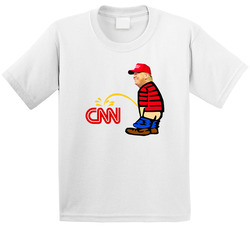 Trump Peeing On Cnn Cartoon Toddler Youth Kids T Shirt
