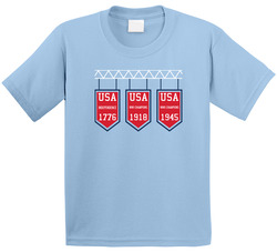 Usa World War Back To Back Champion Banner Toddler Youth Kids T Shirt
