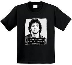 John J Rambo First Blood Mugshot 80s Action Movie Fan Toddler Youth Kids T Shirt