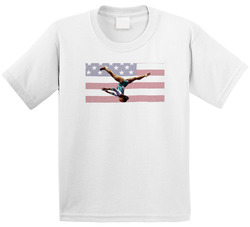 Simone Biles Gymnast Triple Double Usa Flag Toddler Youth Kids T Shirt