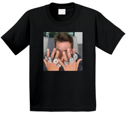 Tom Brady Superbowl Rings Sports Fan Toddler Youth Kids T Shirt