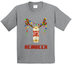 Miller High Life Reinbeer Funny Beer Lager Fan Christmas Toddler Youth Kids T Shirt