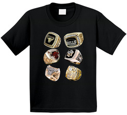 Michael Jordan Six Rings Chicago Basketball Dynasty Legend Toddler Youth Kids T Shirt