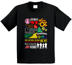 The Wizard Of Oz Classic Retro Musical Quote Movie Poster Mashup Fan Toddler Youth Kids T Shirt