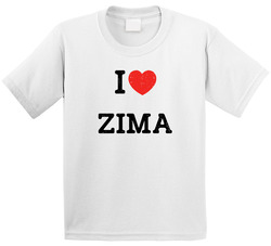 I Love Heart Zima First Name Worn Look Toddler Youth Kids T Shirt