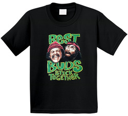 Best Buds Stick Together Funny Cheech And Chong Stoner Movie Fan Toddler Youth Kids T Shirt