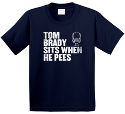 Tom Brady Sits When He Pees Funny New England Football Player Fan Toddler Youth Kids T Shirt