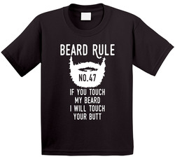 Beard Rule If You Touch My Beard I Will Touch Your Butt Toddler Youth Kids T Shirt