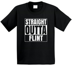 Straight Outta Flint Michigan City Compton Parody Grunge Toddler Youth Kids T Shirt