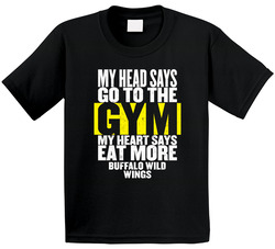 My Heart Says Eat More Buffalo Wild Wings Funny Food Gym Toddler Youth Kids T Shirt