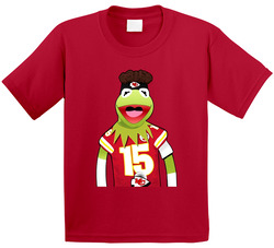 Patrick Mahomes Kermit Mashup Toddler Youth Kids T Shirt
