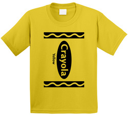 Crayola Yellow Color Crayon Funny Halloween Group Costume Toddler Youth Kids T Shirt