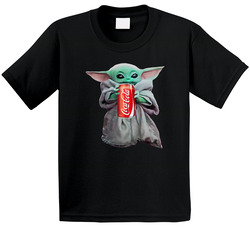 Baby Yoda The Child Mandalorian Coca Cola Coke Drink Toddler Youth Kids T Shirt