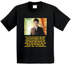 Doctor Who 10th Doctor With Quote Toddler Youth Kids T Shirt