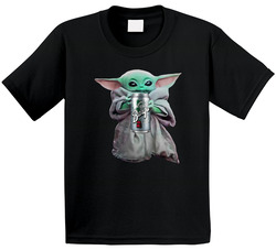 Baby Yoda The Child Mandalorian Barqs Root Beer Soda Pop Drink Toddler Youth Kids T Shirt
