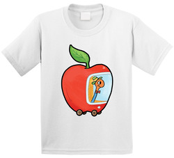 The Busy World Of Richard Scarry Lowly Worm Apple Car Retro 90s Animated Tv Show Fan Toddler Youth Kids T Shirt