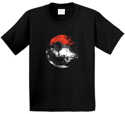 Pokeball Deathstar Funny Pokemon Star Wars Mash Up Toddler Youth Kids T Shirt