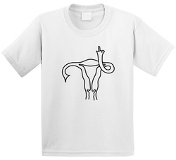 Uterus Flipping Off Female Reproductive Parts Rights Supporter Toddler Youth Kids T Shirt