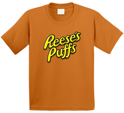 Reese's Puffs Logo Greatest Cereal Of All Time Breakfast Fan Foodie Toddler Youth Kids T Shirt