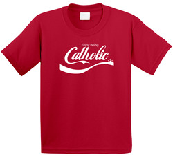 Enjoy Being Catholic Funny Coke Parody Look Toddler Youth Kids T Shirt