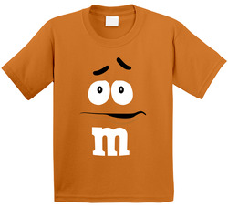 Oranage M&m Big Face Funny Halloween Costume Toddler Youth Kids T Shirt