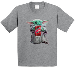 Baby Yoda The Child Mandalorian Mountain Dew Code Red Soda Pop Drink Toddler Youth Kids T Shirt