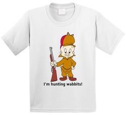Elmer Fudd Cartoon I'm Hunting Wabbits Toddler Youth Kids T Shirt