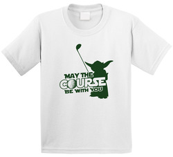 May The Course Be With You Funny Golf Star Wars Yoda Toddler Youth Kids T Shirt