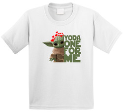 Yoda One For Me Cute Baby Yoda The Child Valentines Toddler Youth Kids T Shirt