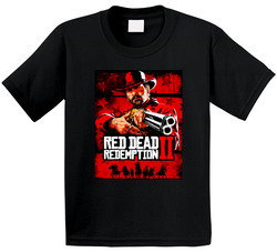 Red Dead Redemption 2 Video Game Cover Distressed Look Toddler Youth Kids T Shirt