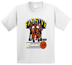 Fab Five Michigan Retro Caricature White Toddler Youth Kids T Shirt