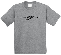 It's Miller Time Genuine Draft Mgd American Beer Logo Drinking Raglan Toddler Youth Kids T Shirt