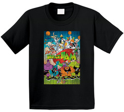 Space Jam Retro Looney Tunes Cartoon Poster Vintage Worn Look Toddler Youth Kids T Shirt