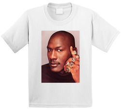 Michael Jordan Basketball Rings Photo Toddler Youth Kids T Shirt