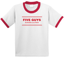 Five Guys Burgers And Fries Restaurant Logo Toddler Youth Kids T Shirt