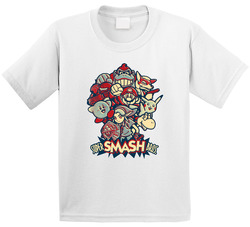 Super Smash Bros Characters Pop Art Retro Video Game Toddler Youth Kids T Shirt