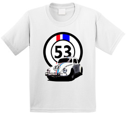 Herbie The Love Bug Movie Number 53 Plate Toddler Youth Kids T Shirt