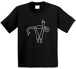 Uterus Flipping Off Female Reproductive Rights Supporter Toddler Youth Kids T Shirt